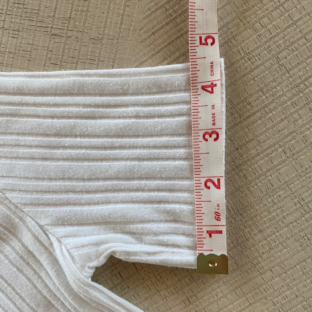 Topshop Alexa tee short sleeve ribbed white size 2 - Picture 8 of 11